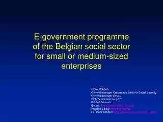 E-government programme of the Belgian social sector for small or medium-sized enterprises