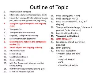 Outline of Topic