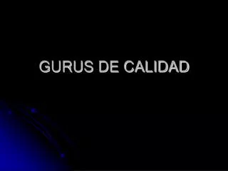 gurus de calidad