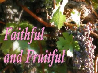 Faithful and Fruitful