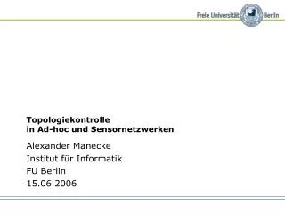 topologiekontrolle in ad hoc und sensornetzwerken