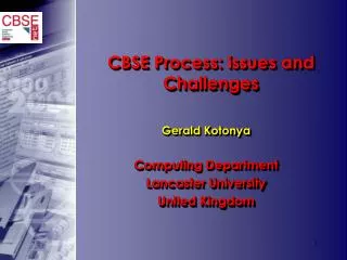 CBSE Process: issues and Challenges