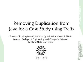 Removing Duplication from java.io: a Case Study using Traits