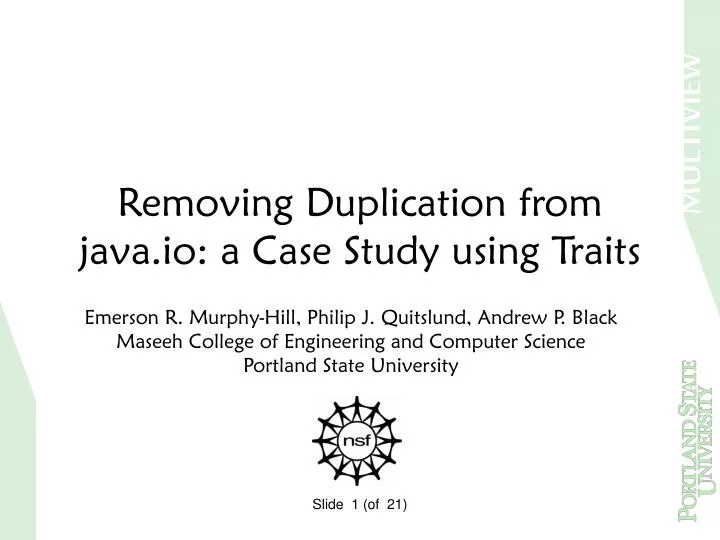 removing duplication from java io a case study using traits