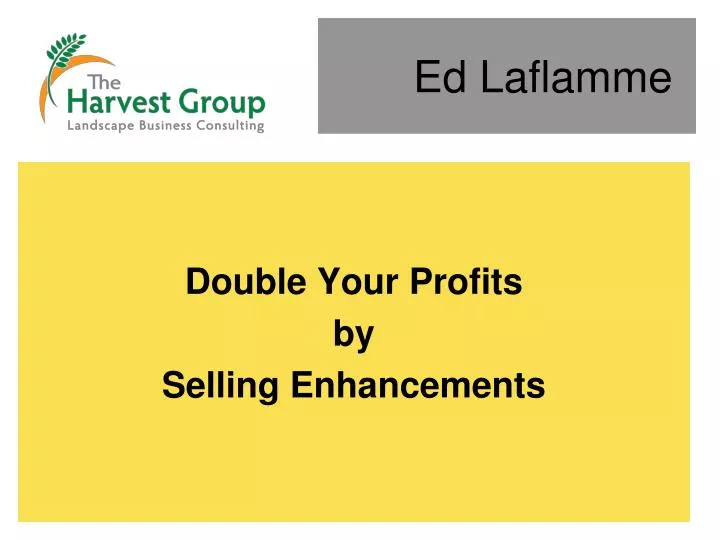 double your profits by selling enhancements