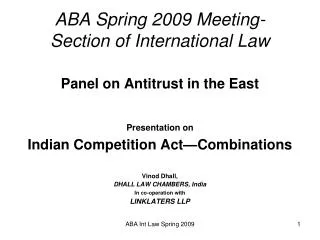 ABA Spring 2009 Meeting- Section of International Law