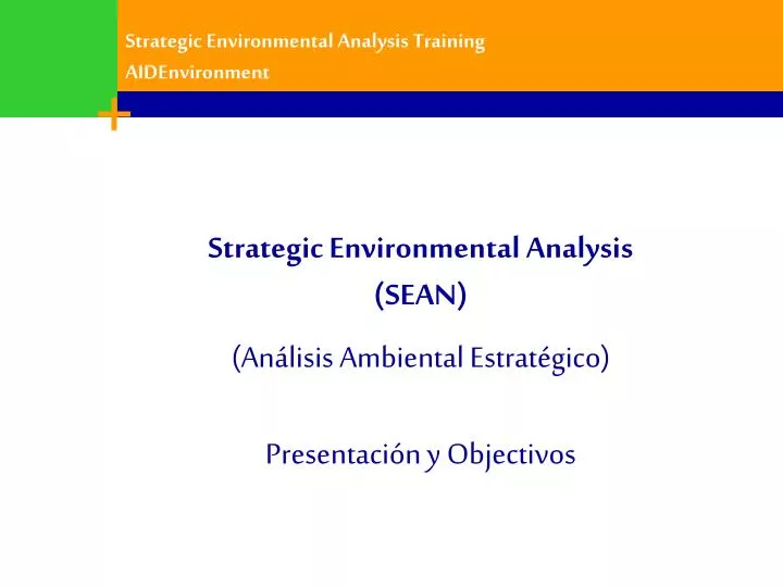 strategic environmental analysis sean an lisis ambiental estrat gico presentaci n y objectivos