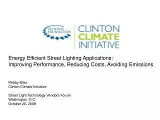 Introduction to CCI; Outdoor Lighting Program Retrofit Opportunity