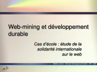 web mining et d veloppement durable