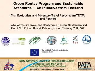 Green Routes Program and Sustainable Standards… An initiative from Thailand