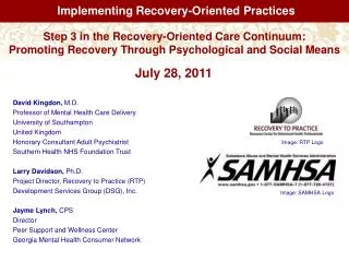 Implementing Recovery-Oriented Practices