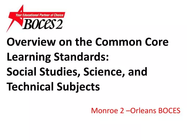 overview on the common core learning standards social studies science and technical subjects