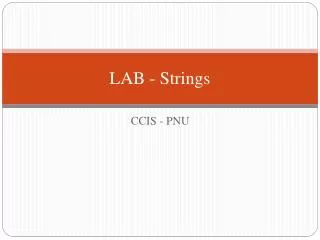 LAB - Strings
