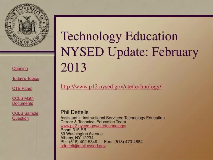 technology education nysed update february 2013 http www p12 nysed gov cte technology