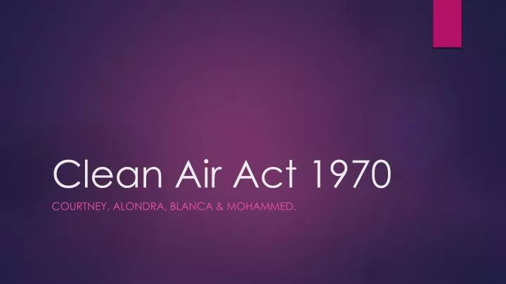 clean air act 1970
