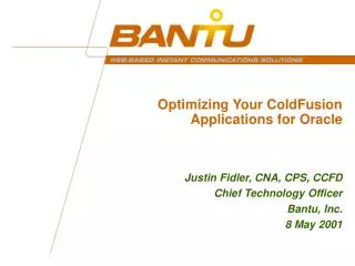 Optimizing Your ColdFusion Applications for Oracle