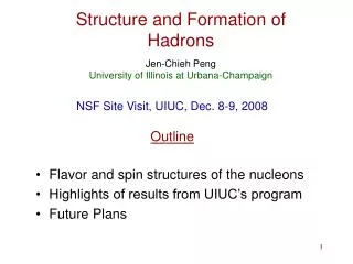 Structure and Formation of Hadrons