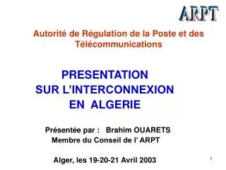 autorit de r gulation de la poste et des t l communications