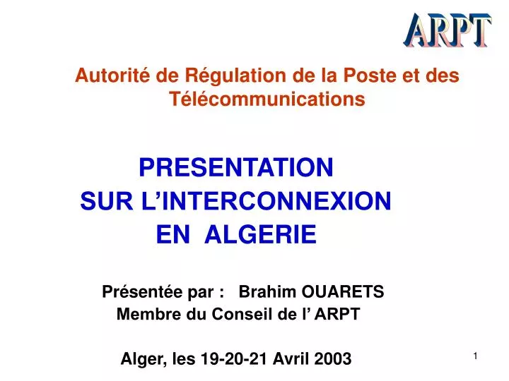 autorit de r gulation de la poste et des t l communications