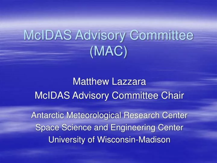 mcidas advisory committee mac