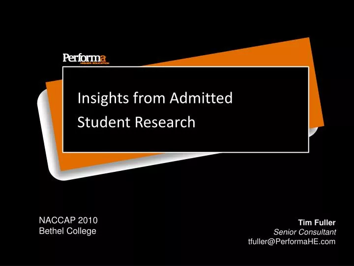 insights from admitted student research