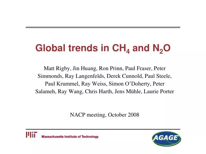 global trends in ch 4 and n 2 o