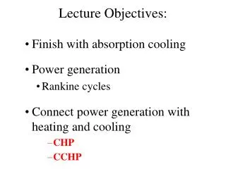 Lecture Objectives: