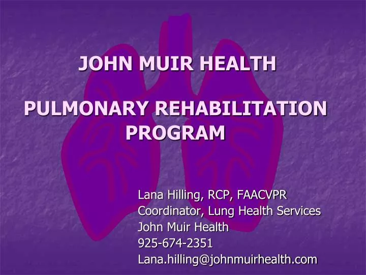 john muir health pulmonary rehabilitation program