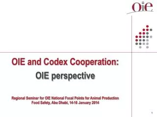 OIE and Codex Cooperation: OIE perspective