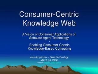 Consumer-Centric Knowledge Web