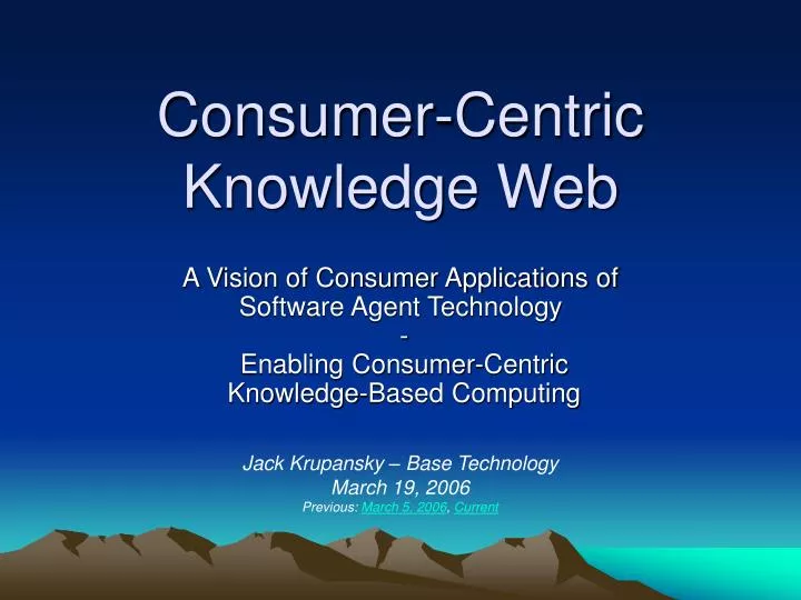 consumer centric knowledge web