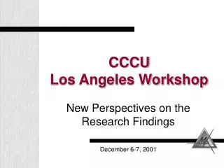 CCCU Los Angeles Workshop