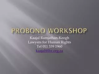 Probono workshop