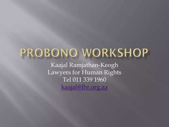 probono workshop