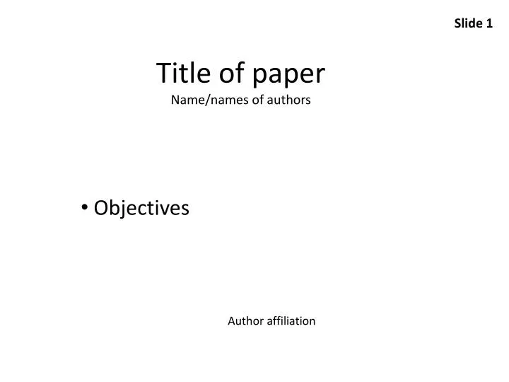 title of paper name names of authors