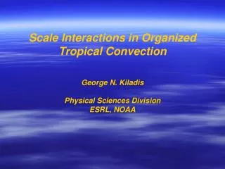 Scale Interactions in Organized Tropical Convection