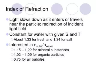 Index of Refraction