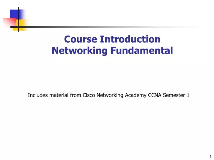 course introduction networking fundamental