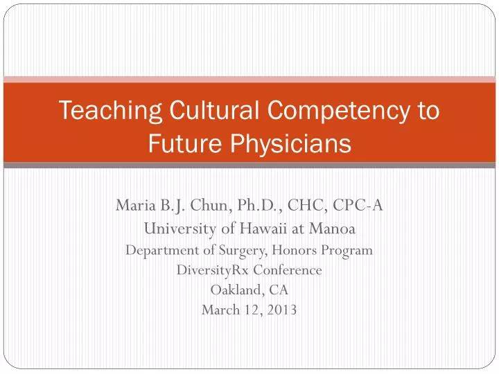 teaching cultural competency to future physicians
