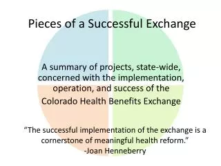 Pieces of a Successful Exchange