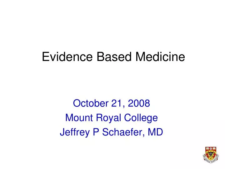 evidence based medicine