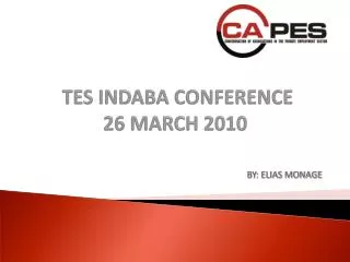 TES INDABA CONFERENCE 26 MARCH 2010