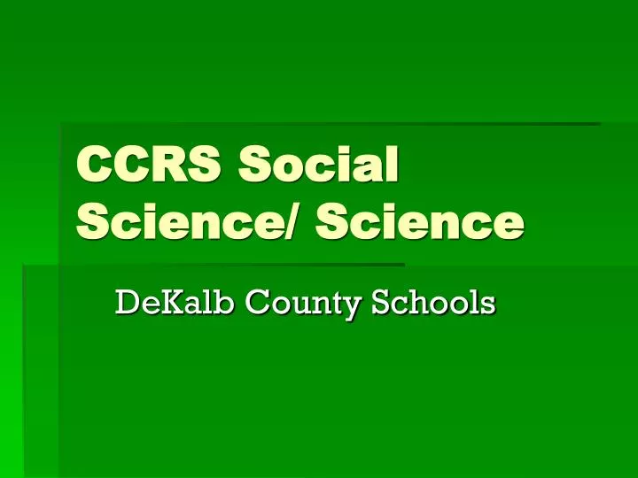 ccrs social science science