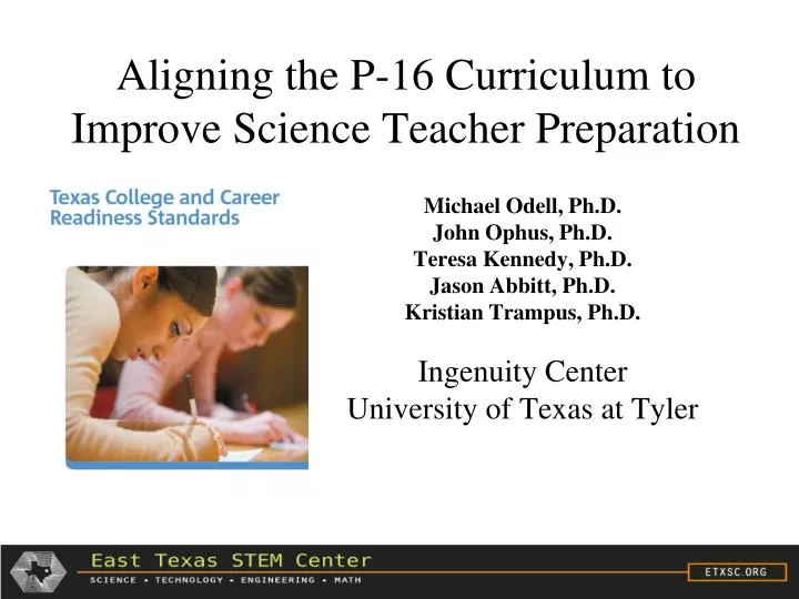 aligning the p 16 curriculum to improve science teacher preparation