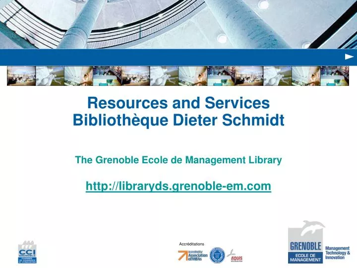 resources and services biblioth que dieter schmidt