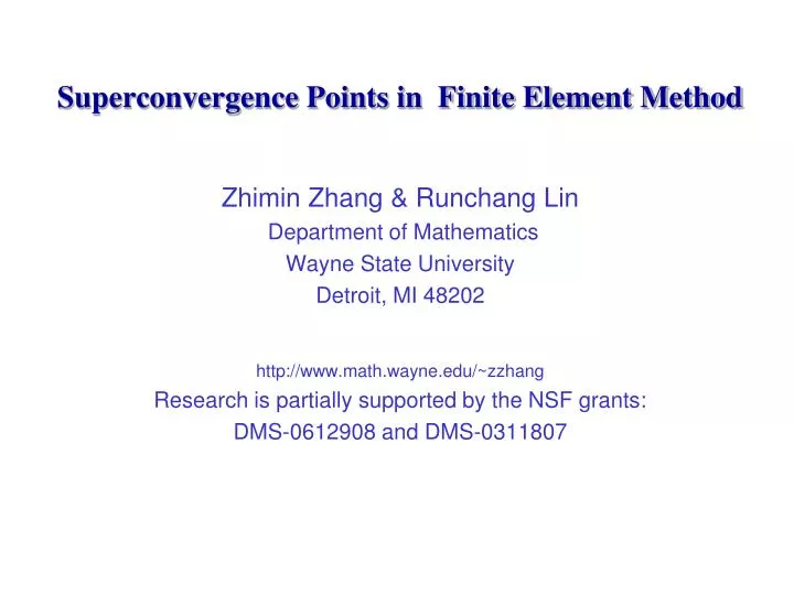 superconvergence points in finite element method
