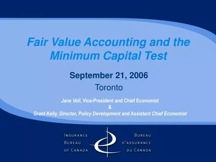 fair value accounting and the minimum capital test