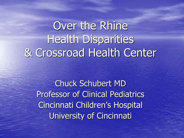 over the rhine health disparities crossroad health center