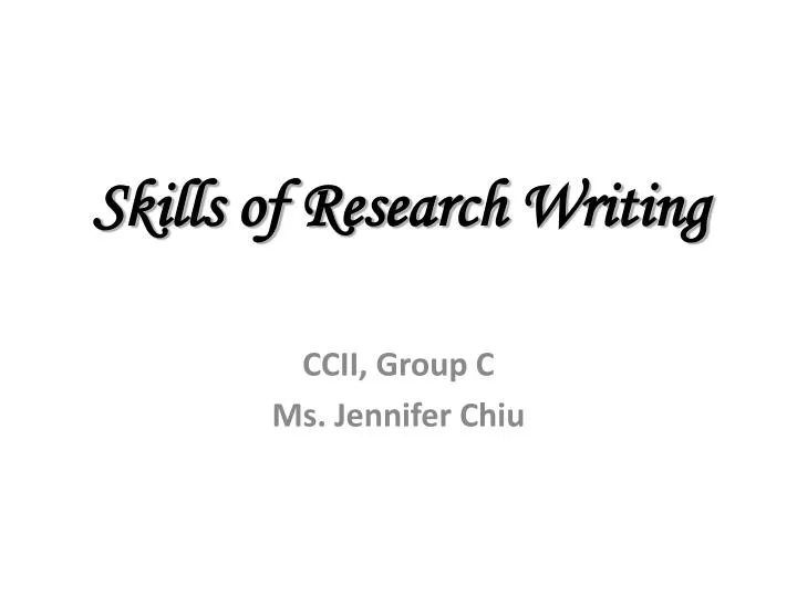skills of research writing