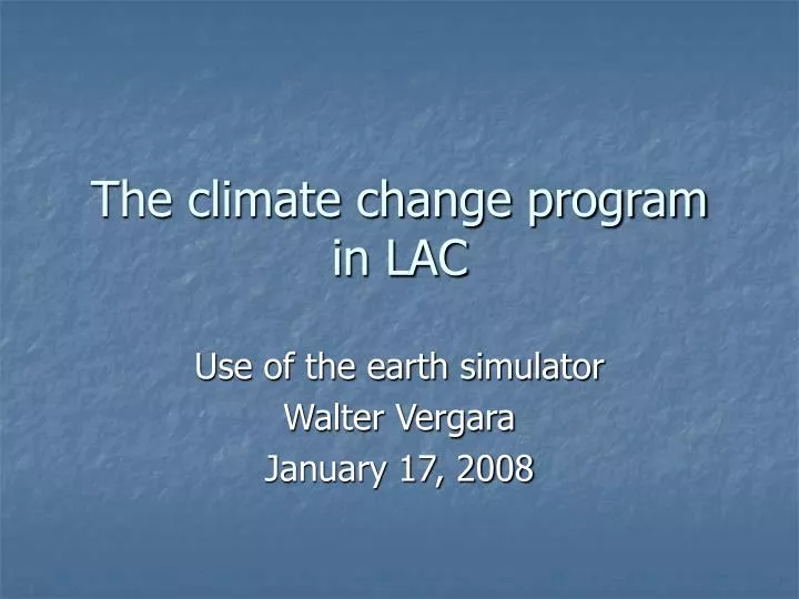 the climate change program in lac